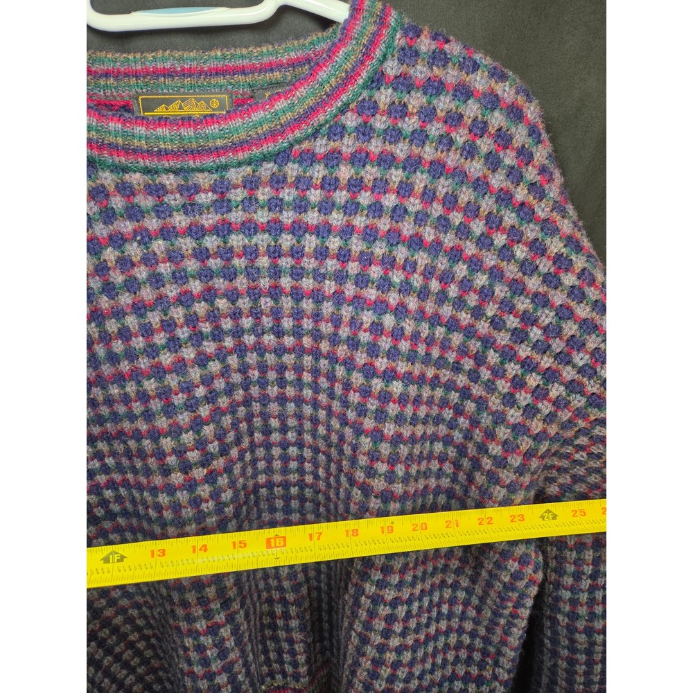 Eddie Bauer Vintage Shetland Wool Sweater Men XL Multicolor Knit Crewneck Greece - Picture 3 of 8